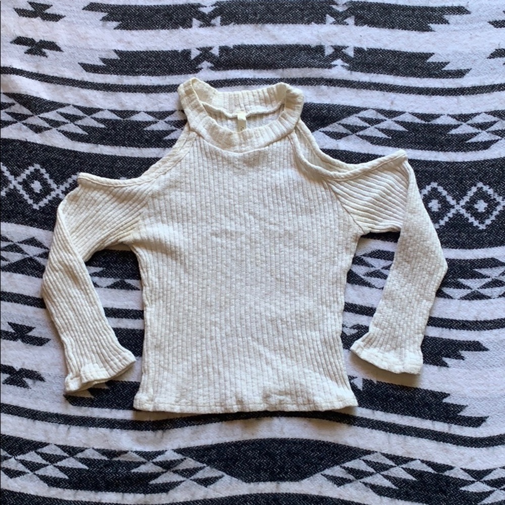 White shoulder-less long sleeve. Noble U.